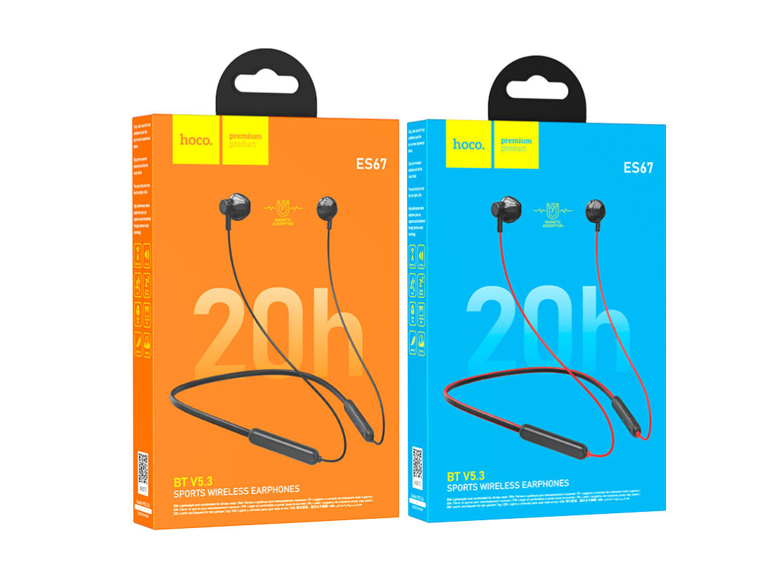 Hoco ES67 Wireless Earphones with Mic – Bluetooth 5.0, Sweat-Proof Hoco ES67 Wireless Earphones with Mic – Bluetooth 5.0, Sweat-Proof